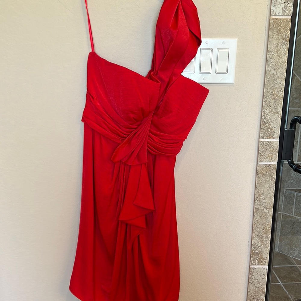 Beautiful one shoulder-red Bcbg dress size 8